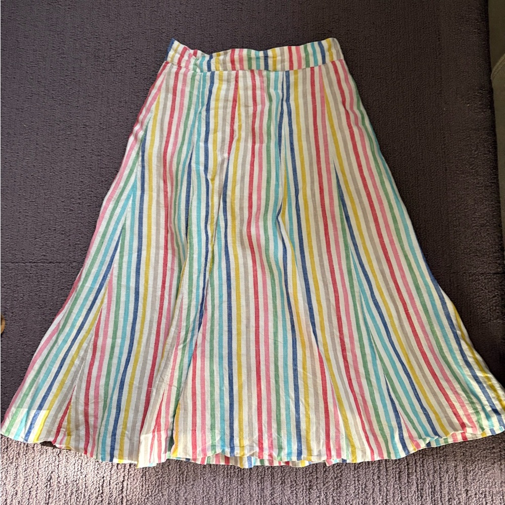 Boden Multicolor Striped A-Line Skirt
